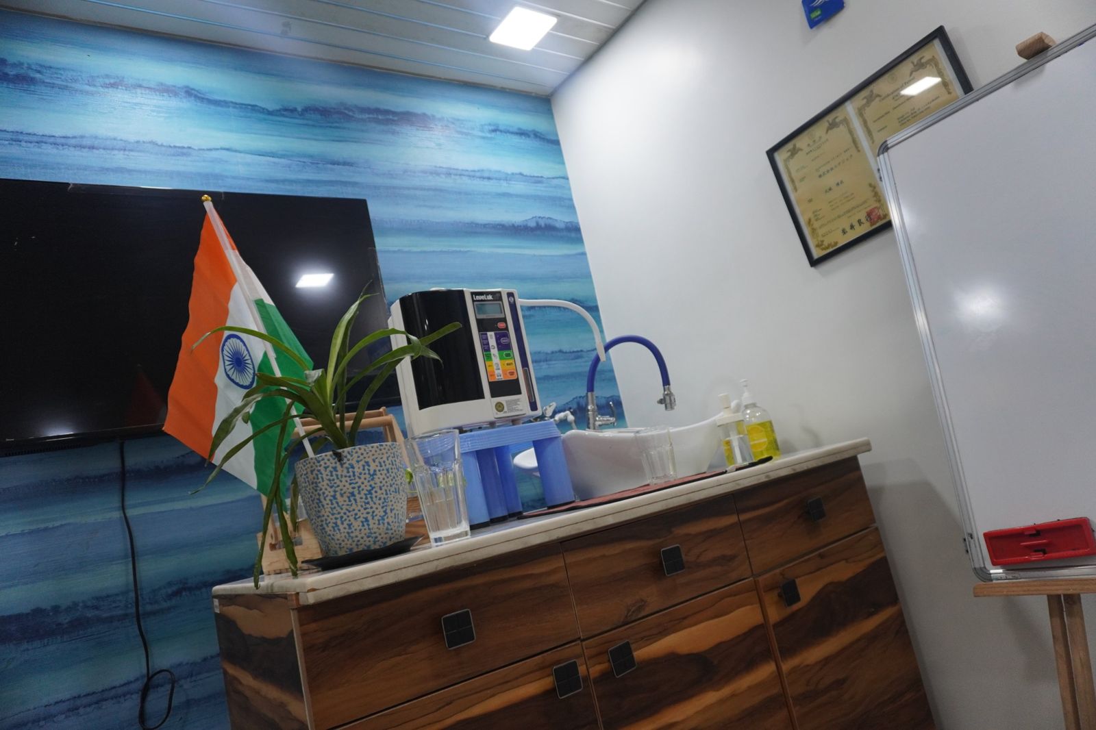 Demonstration area with water ionizer