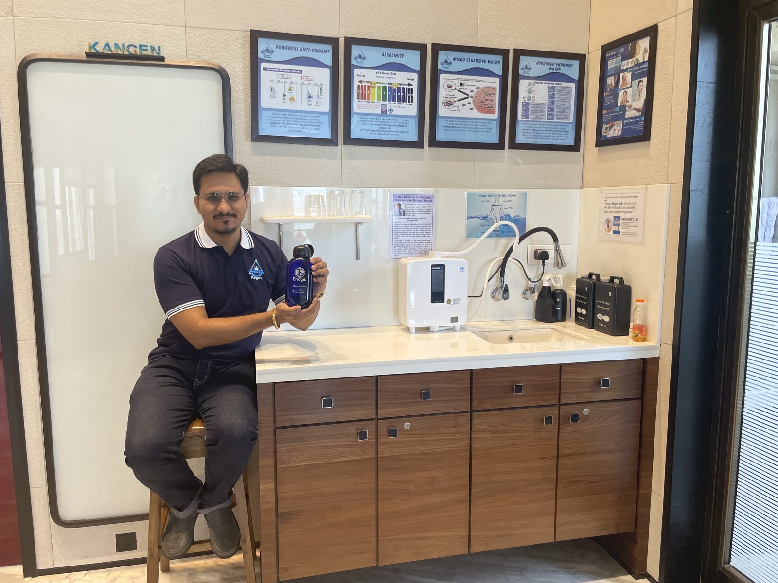 Kangen water demonstration counter at One Water One Future